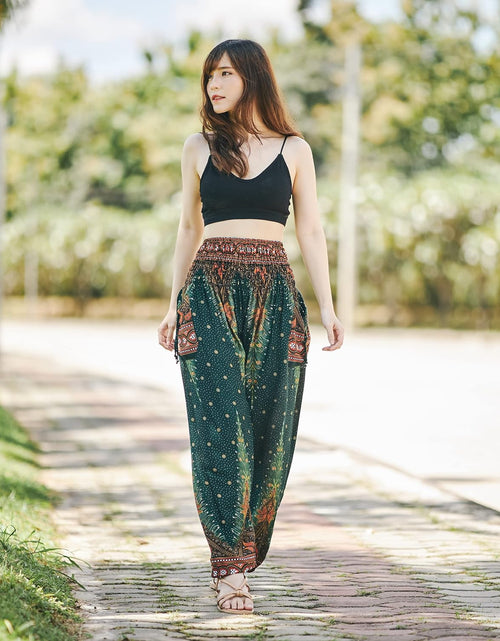 Load image into Gallery viewer, Women'S Smocked Waist Boho Flowy Yoga Harem Pants Hippie Clothes
