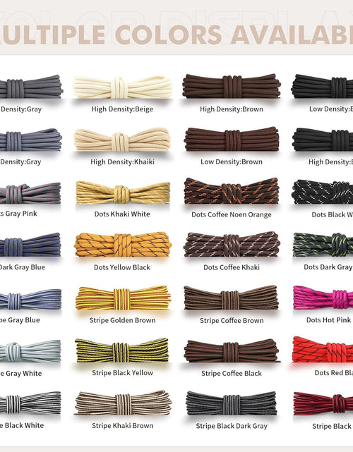 Load image into Gallery viewer, round Shoelaces [2 Pairs] Heavy Duty Boot Shoe Laces for Hiking Work Boots
