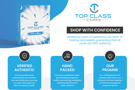 Top Class Cards | Ultra Box | 50 Cards | 5 Holos/Reverse Holos | 1 Ultra Rare Guaranteed | Compatible with Pokemon Cards