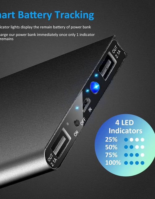 Load image into Gallery viewer, 20000Mah Power Bank for Heated Vest Portable Charger 5V 2.1A Dual USB Ports Battery Pack for Heated Blanket Clothing Black
