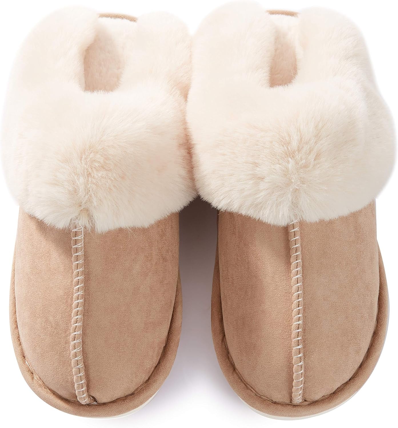 Womens Slippers with Memory Foam Fluffy Soft Warm Slip on House Slipper Anti-Skid Cozy Plush for Indoor Outdoor