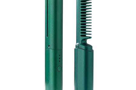 GlamWave Pro – Portable Wireless Heated Hair Straightener & Curler Brush