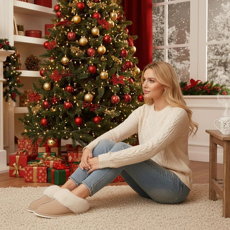 Womens Slippers with Memory Foam Fluffy Soft Warm Slip on House Slipper Anti-Skid Cozy Plush for Indoor Outdoor