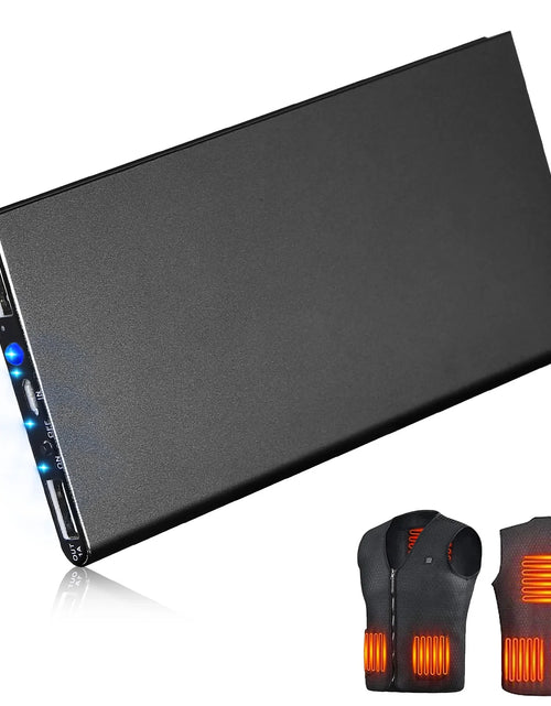 Load image into Gallery viewer, 20000Mah Power Bank for Heated Vest Portable Charger 5V 2.1A Dual USB Ports Battery Pack for Heated Blanket Clothing Black
