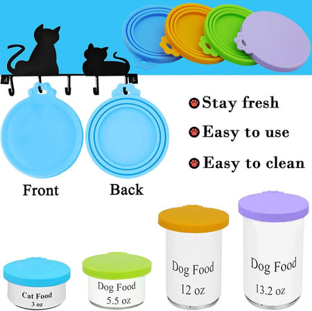 Food Can Lids, Universal BPA Free Silicone Can Lids Covers for Dog and Cat Food, One Can Cap Fit Most Standard Size Canned Dog Cat Food
