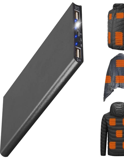 Load image into Gallery viewer, 20000Mah Power Bank for Heated Vest Portable Charger 5V 2.1A Dual USB Ports Battery Pack for Heated Blanket Clothing Black

