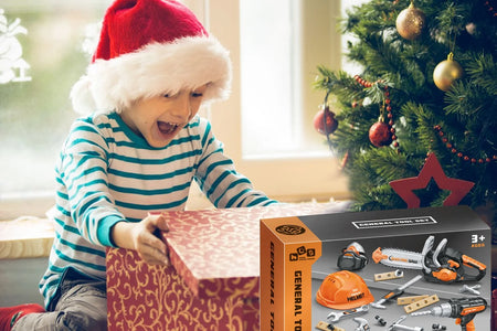 Kids Tool Set Kids Toys 32PCS Pretend Play Toddler Tool Toys with Electronic Toy Drill Set Construction Kits Toys for Christmas Birthday Kids Ages 3-8